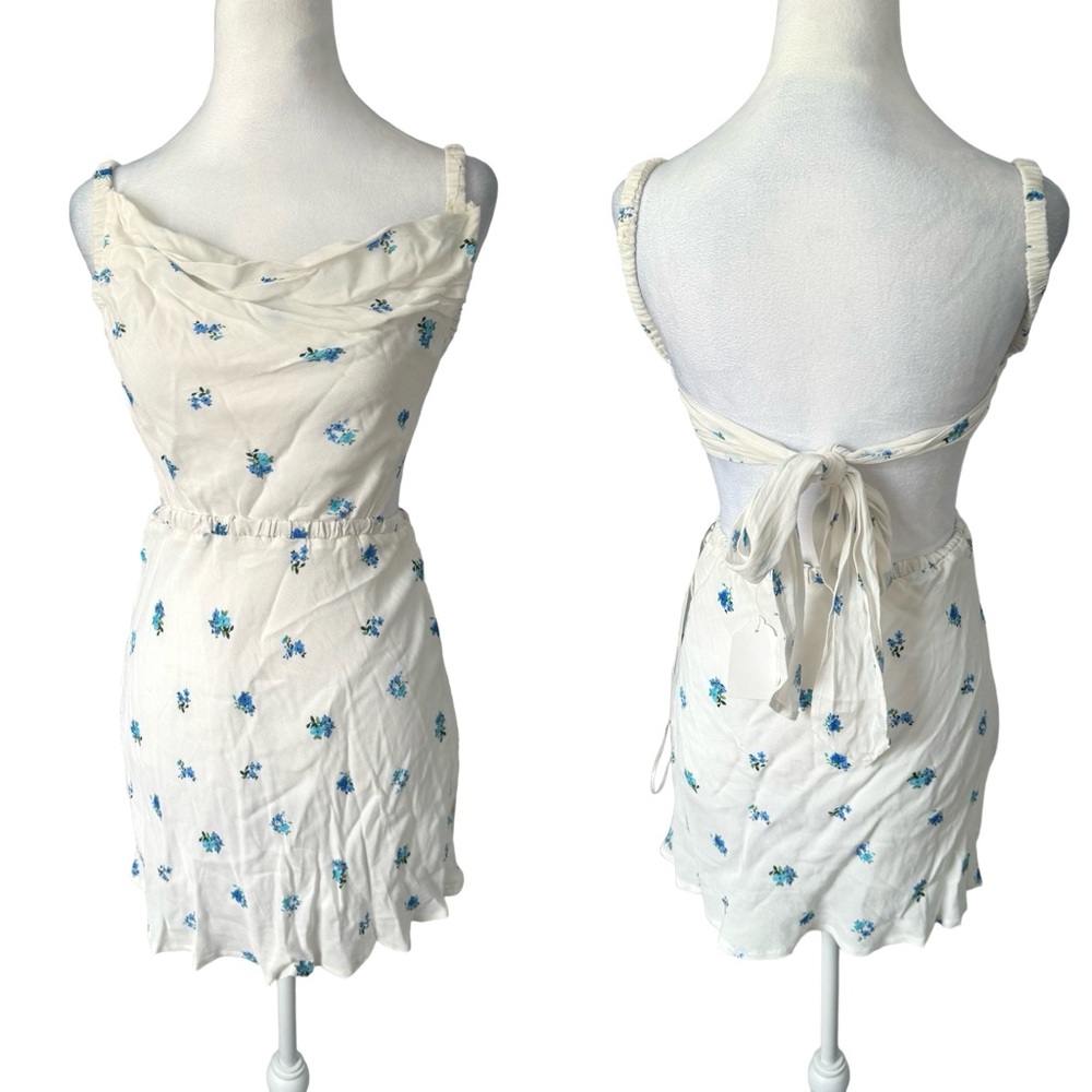 Sky to Moon Mini Dress Floral Bridal Engagement Fairycore Honeymoon Size Small - Picture 1 of 11